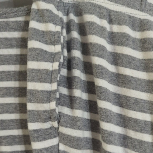 Target Women's Small Gray & White Striped Cotton Pajama Set 2 Piece pockets - Picture 9 of 9